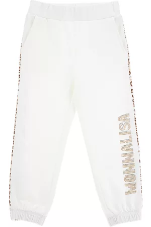 MONNALISA Maxi logo fleece joggers