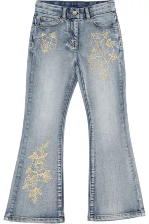 MONNALISA Five-pocket gold rose jeans