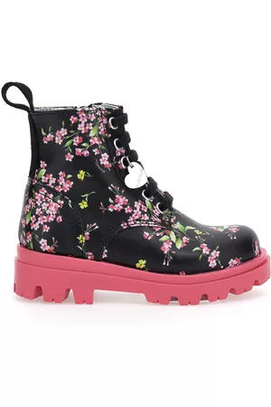 MONNALISA Floral coated fabric combat boots