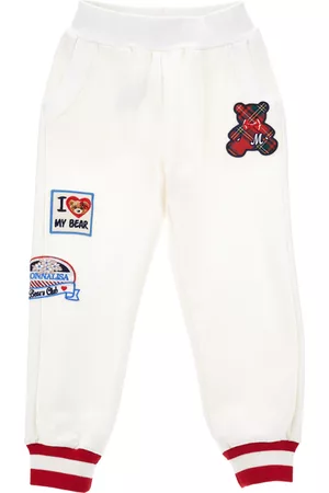 MONNALISA Girls Sweatpants - Fleece joggers with patches