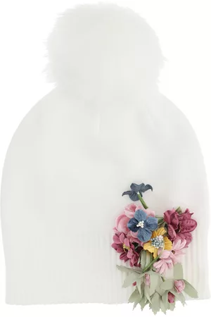 MONNALISA Girls Beanies - Wool blend hat with flowers