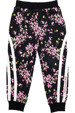 Monnalisa Girls Sweatpants - Flowers fleece jogger