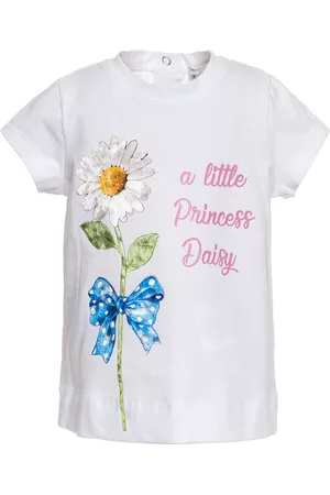 MONNALISA Girls Short Sleeved T-Shirts - T-shirt with a maxi daisy