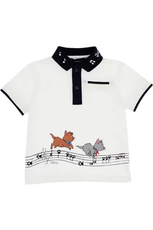 MONNALISA Boys Polo Shirts - Aristocats Oxford piquet polo shirt