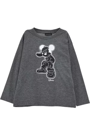 MONNALISA Boys Long Sleeved T-shirts - Long-sleeved Mickey Mouse jersey T-shirt