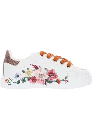 MONNALISA Girls Sneakers - Floral ramage leather sneakers