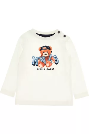 MONNALISA Boys Long Sleeved T-shirts - Long-sleeved Bear’s League jersey T-shirt