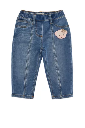 MONNALISA Girls Jeans - Teddy and logo denim jeans