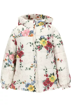 MONNALISA Girls Quilted Jackets - Floral technical down jacket
