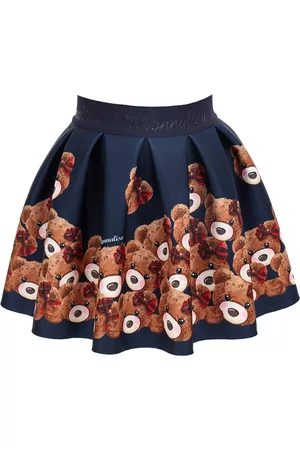 MONNALISA Girls Printed Skirts - Neoprene skirt with printed teddy bears