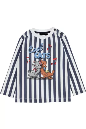 MONNALISA Long-sleeved striped Aristocats T-shirt