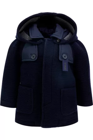 MONNALISA Boys Coats - Hooded knit coat