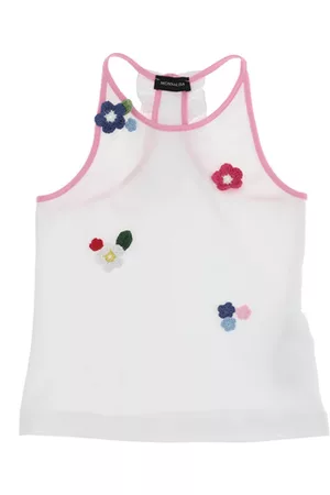 MONNALISA Jersey camisole with crochet flowers