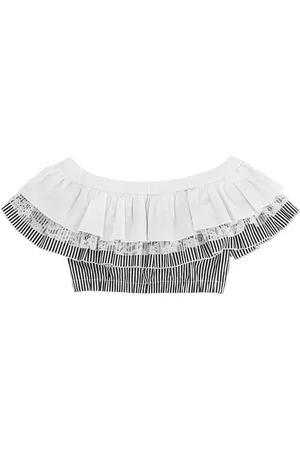MONNALISA Poplin top w/flounces