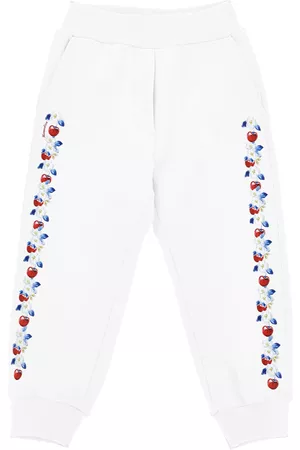 MONNALISA Girls Sweatpants - Cherry fleece joggers
