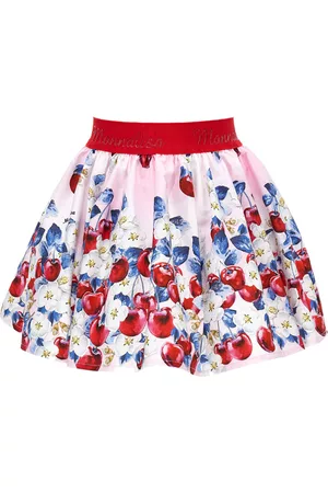 MONNALISA Girls Printed Skirts - Cherry print cotton skirt
