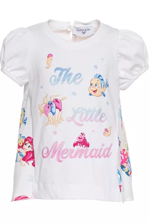 MONNALISA Girls Short Sleeved T-Shirts - Top with a sea print on the back
