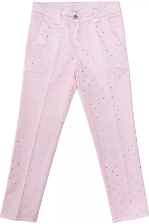MONNALISA Girls Pants - Satin trousers with rhinestones