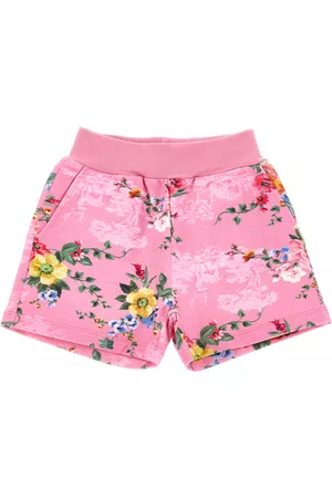 MONNALISA Girls Sports Shorts - Floral fleece shorts