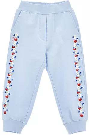 MONNALISA Girls Sweatpants - Cherry fleece joggers