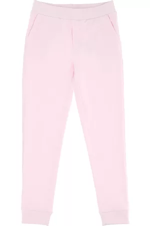 MONNALISA Girls Sweatpants - Fleece logo joggers with rhinestones
