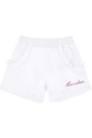 MONNALISA Girls Sports Shorts - Fleece shorts with ruffles