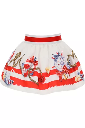MONNALISA Girls Printed Skirts - Marine print poplin skirt