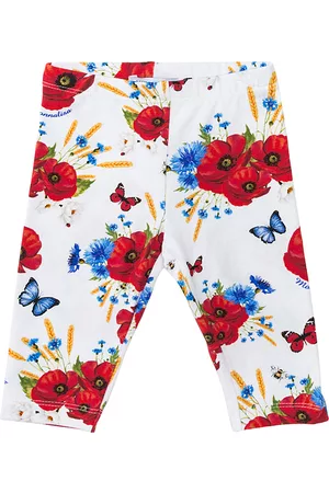 MONNALISA Girls Pants - Girls leggings with poppies