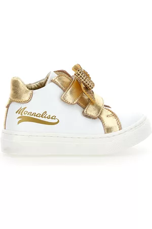 MONNALISA Girls Sneakers - Two-tone nappa sneakers with bow