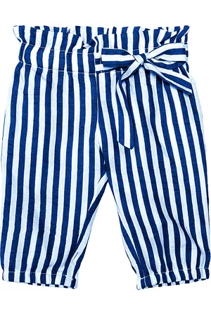 MONNALISA Girls Pants - Striped trousers with a gathered hem