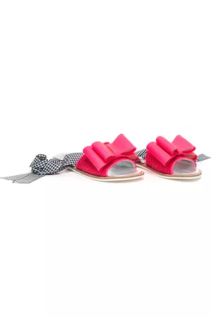 MONNALISA Girls Sandals - Fluorescent and ginghamslippers