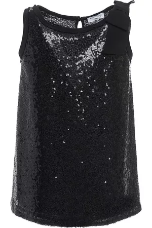 MONNALISA Girls Blouses - Sequined top with maxi bow