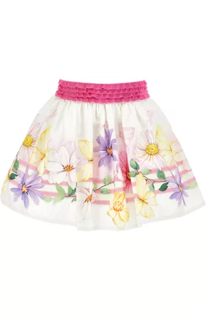 MONNALISA Floral poplin skirt