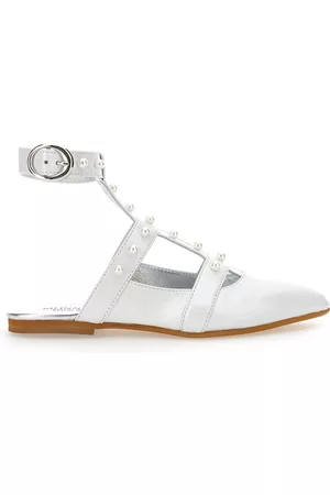 MONNALISA Girls Sandals - Leather slingbacks with pearls