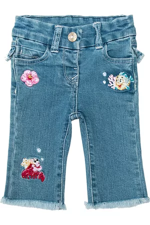 MONNALISA Girls Jeans - Fringed light jeans