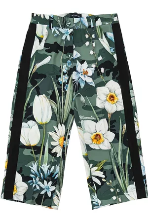 MONNALISA Girls Pants - Flowered cady cropped trousers