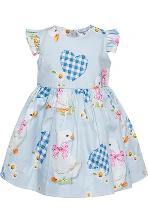 MONNALISA Girls Graduation Dresses - Dress with Vichy hearts