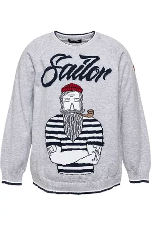MONNALISA Boys Sweaters - Cotton pullover with inlays