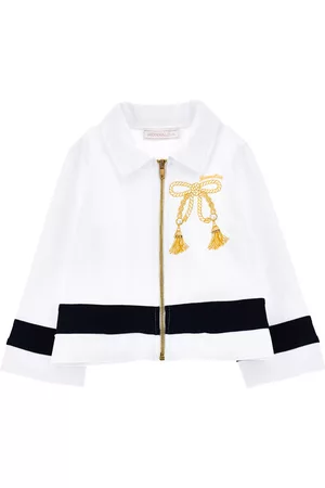 MONNALISA Girls Sweatshirts - Embroidered open sweatshirt