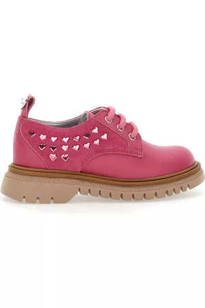 MONNALISA Girls Formal Shoes - Lace-up leather shoes with studs