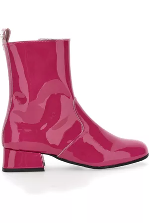 MONNALISA Girls Ankle Boots - Patent leather ankle boots with heel