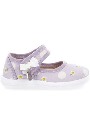 Monnalisa floral-print ballerina shoes - Purple
