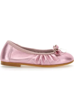 Monnalisa bow-detailing gabardine ballerina shoes - Pink