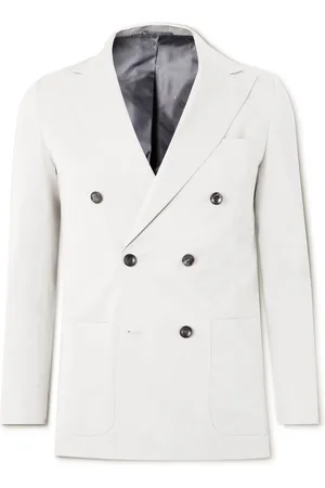 Kiton Double-Breasted Lyocell-Blend Suit Jacket - Men - - IT 50