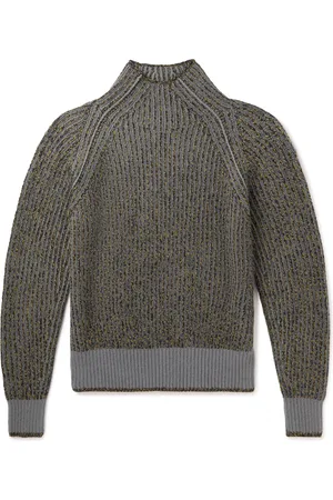 Loro Piana Snow Wander Ribbed Cashmere and Silk-Blend Mock-Neck Sweater - Men - - IT 56
