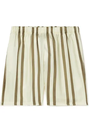 JOHN ELLIOTT Straight-Leg Striped Silk-Twill Shorts - Men - - XL