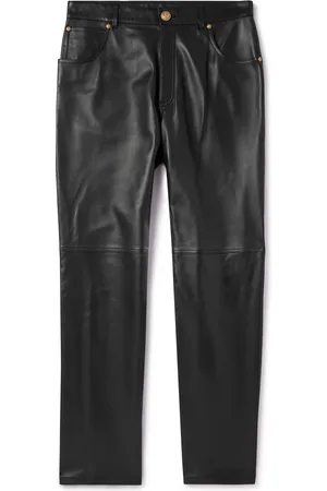 Balmain Straight-Leg Leather Trousers - Men - - IT 48