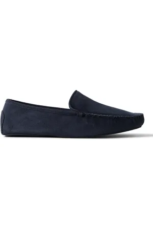Thom Sweeney Cashmere-Lined Suede Slippers - Men - - UK 7.5