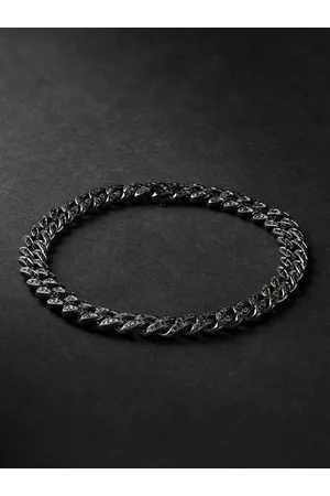 Shay 18-Karat Blackened Gold Diamond Bracelet - Men - - L