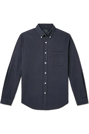 Portuguese Flannel Atlantico Slim-Fit Button-Down Collar Cotton-Seersucker Shirt - Men - - S